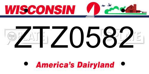 ZTZ0582 Wisconsin License Plate