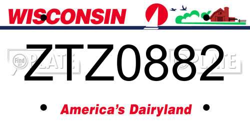 ZTZ0882 Wisconsin License Plate