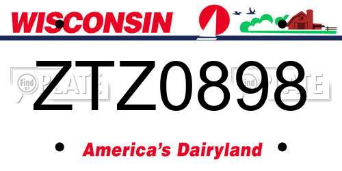 ZTZ0898 Wisconsin License Plate