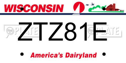 ZTZ81E Wisconsin License Plate