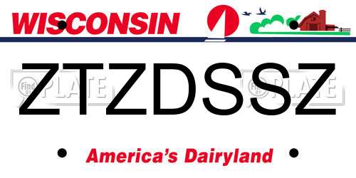 ZTZDSSZ Wisconsin License Plate