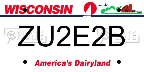 ZU2E2B Wisconsin License Plate