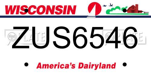 ZUS6546 Wisconsin License Plate