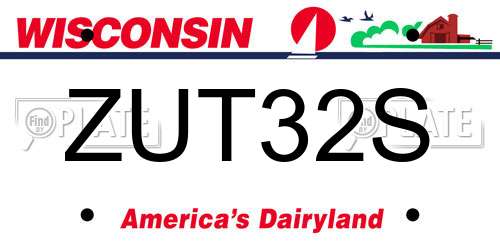 ZUT32S Wisconsin License Plate