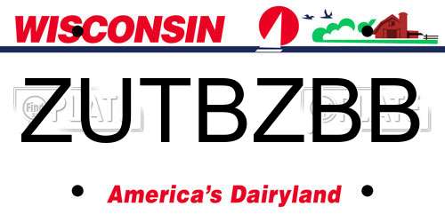 ZUTBZBB Wisconsin License Plate