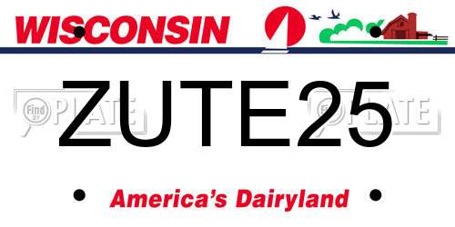 ZUTE25 Wisconsin License Plate
