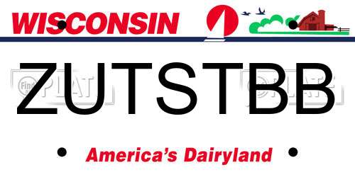 ZUTSTBB Wisconsin License Plate