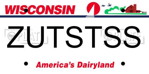 ZUTSTSS Wisconsin License Plate