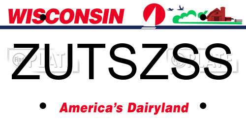 ZUTSZSS Wisconsin License Plate