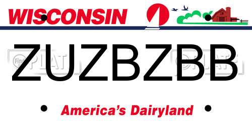 ZUZBZBB Wisconsin License Plate