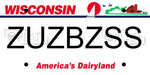 ZUZBZSS Wisconsin License Plate