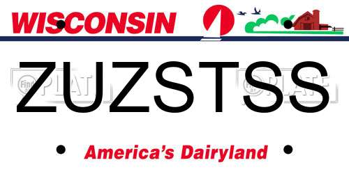 ZUZSTSS Wisconsin License Plate