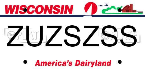 ZUZSZSS Wisconsin License Plate