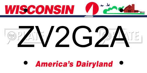 ZV2G2A Wisconsin License Plate