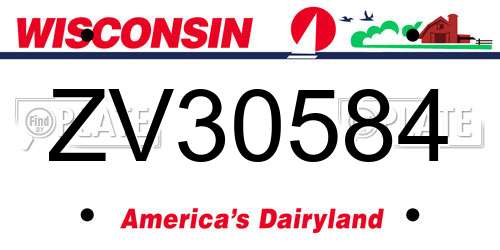 ZV30584 Wisconsin License Plate