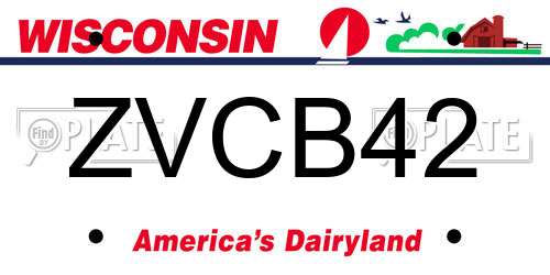 ZVCB42 Wisconsin License Plate