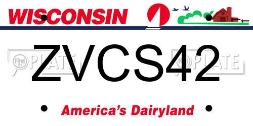 ZVCS42 Wisconsin License Plate