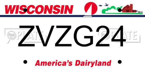 ZVZG24 Wisconsin License Plate