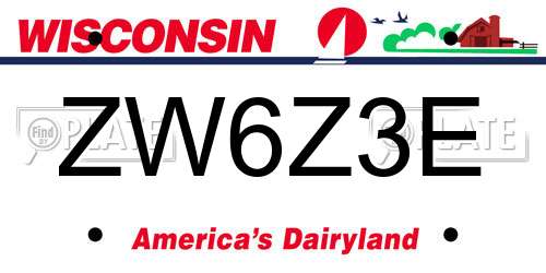 ZW6Z3E Wisconsin License Plate