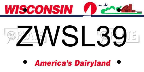 ZWSL39 Wisconsin License Plate