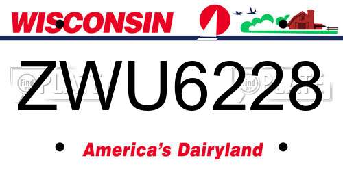 ZWU6228 Wisconsin License Plate