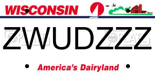 ZWUDZZZ Wisconsin License Plate
