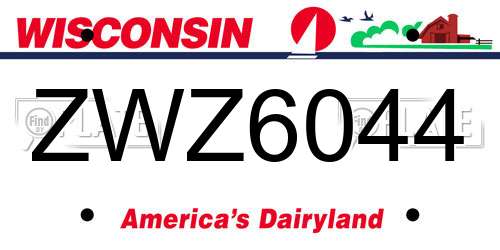 ZWZ6044 Wisconsin License Plate