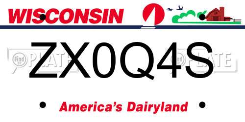 ZX0Q4S Wisconsin License Plate