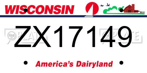 ZX17149 Wisconsin License Plate