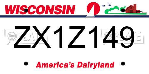 ZX1Z149 Wisconsin License Plate
