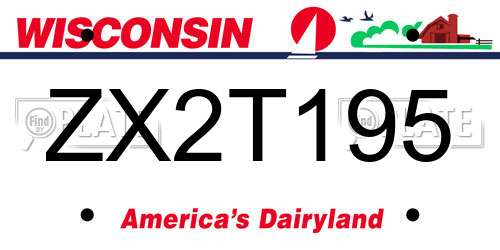 ZX2T195 Wisconsin License Plate