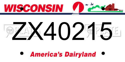 ZX40215 Wisconsin License Plate