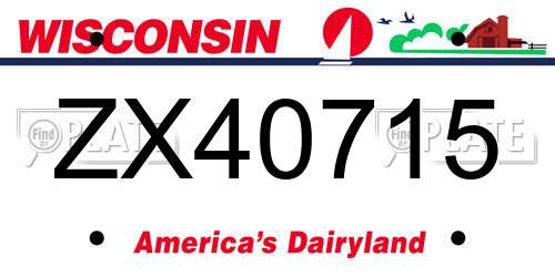 ZX40715 Wisconsin License Plate