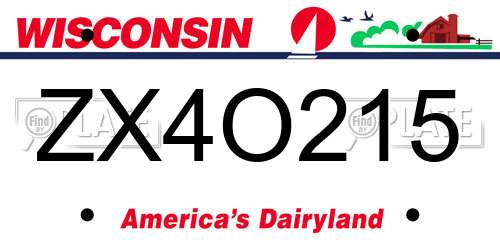 ZX4O215 Wisconsin License Plate