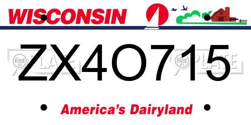 ZX4O715 Wisconsin License Plate