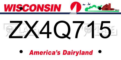 ZX4Q715 Wisconsin License Plate