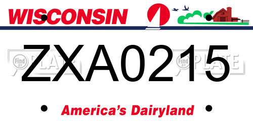 ZXA0215 Wisconsin License Plate