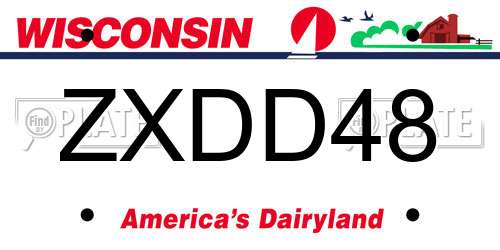 ZXDD48 Wisconsin License Plate
