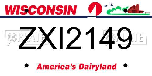 ZXI2149 Wisconsin License Plate