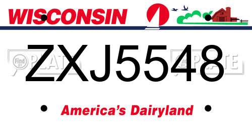 ZXJ5548 Wisconsin License Plate