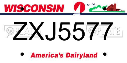 ZXJ5577 Wisconsin License Plate