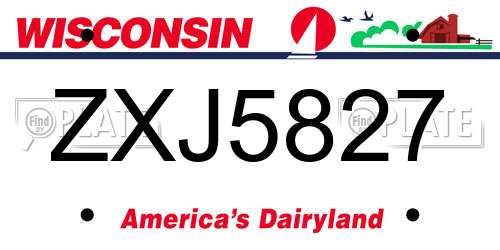 ZXJ5827 Wisconsin License Plate