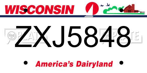ZXJ5848 Wisconsin License Plate