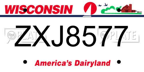 ZXJ8577 Wisconsin License Plate