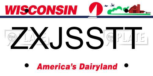 ZXJSSTT Wisconsin License Plate
