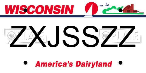 ZXJSSZZ Wisconsin License Plate