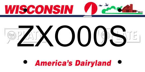 ZXO00S Wisconsin License Plate