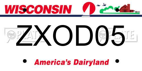 ZXOD05 Wisconsin License Plate