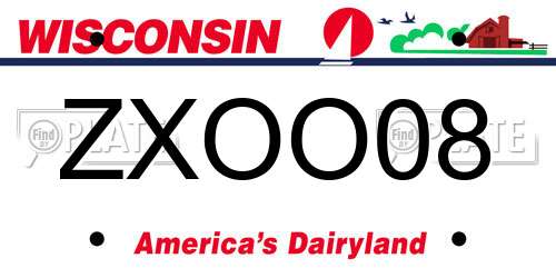 ZXOO08 Wisconsin License Plate