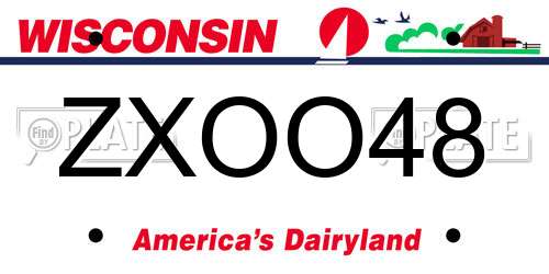 ZXOO48 Wisconsin License Plate